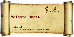 Valenta Anett névjegykártya